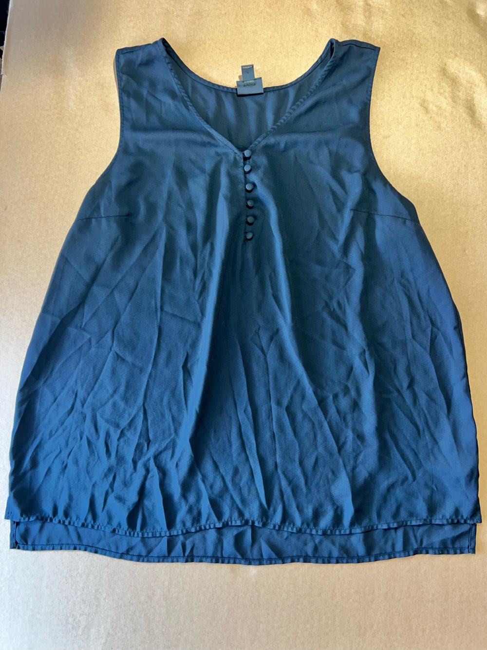 Worthington Navy Button-Back Blouse